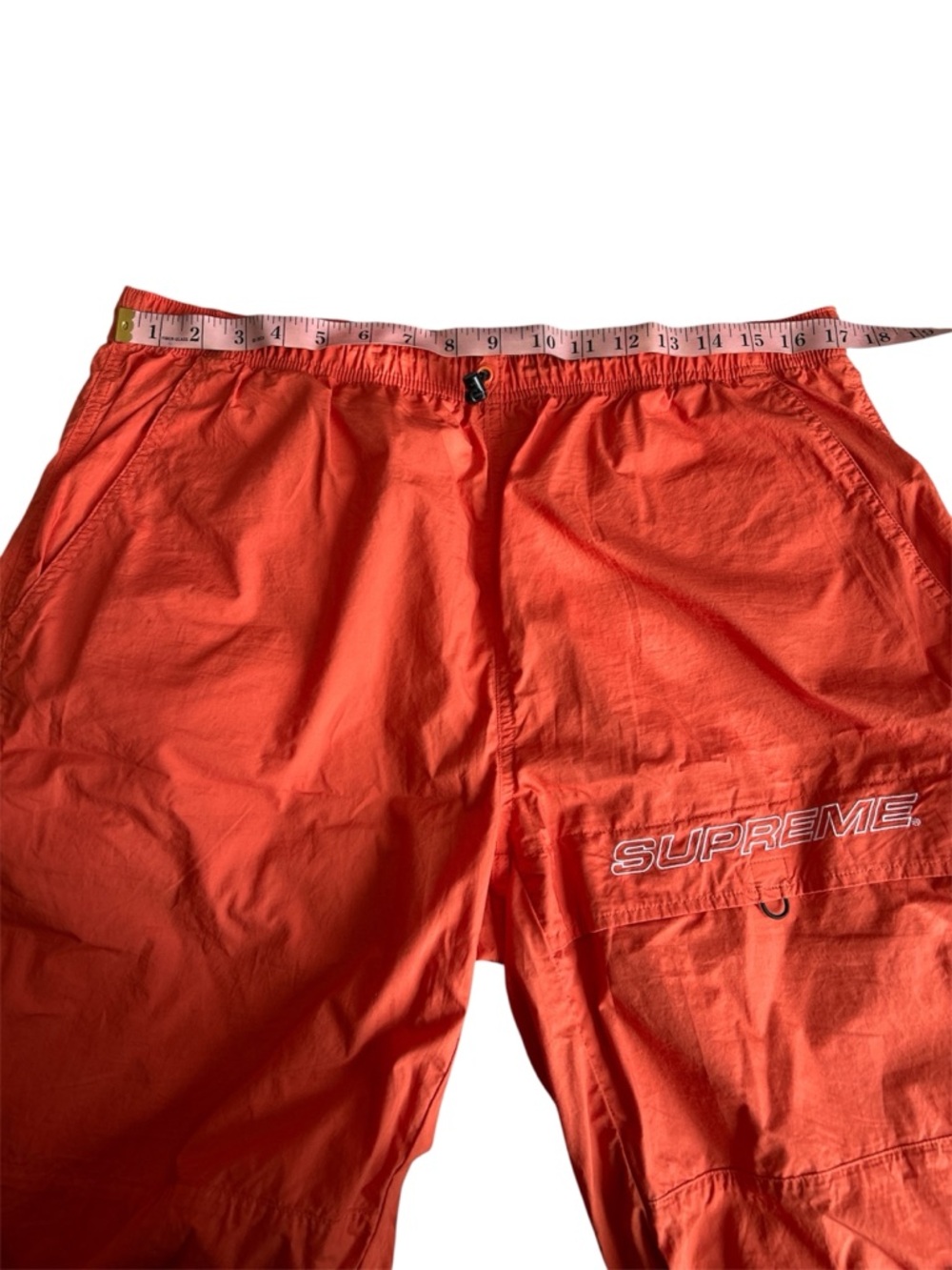 Supreme Bold Orange Cotton Cinch Windbreaker Cargo Pants Authentic Pre-Owned - Picture 8 of 8
